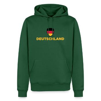 Nationalflagge Deutschlands - Männer Premium Bio Hoodie - Flaschengrün - Vorne - Nico (187cm)