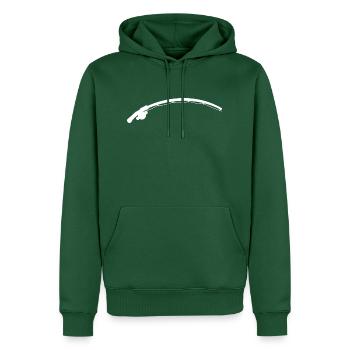 fishing rod - Men’s Premium Organic Hoodie - bottle green - Front - Nico (187cm)