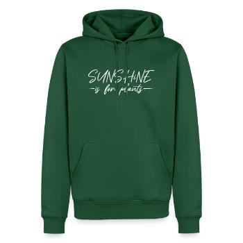 Le soleil est pour les plantes 3 - Sweat à capuche Premium bio Homme - vert bouteille - Devant - Nico (187cm)