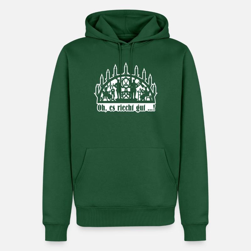 Schwibbogen - Oh es riecht gut (Differenzbild) - Männer Premium Bio Hoodie - Flaschengrün