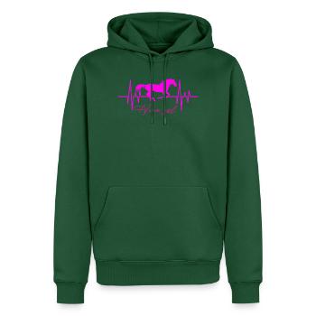 Pferd Herzschlag Mädchen - Männer Premium Bio Hoodie - Flaschengrün - Vorne - Nico (187cm)