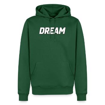 Dream Bold Typografie-Kunst - Männer Premium Bio Hoodie - Flaschengrün - Vorne - Nico (187cm)
