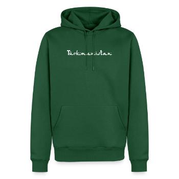 Turkmenistan - Männer Premium Bio Hoodie - Flaschengrün - Vorne - Nico (187cm)