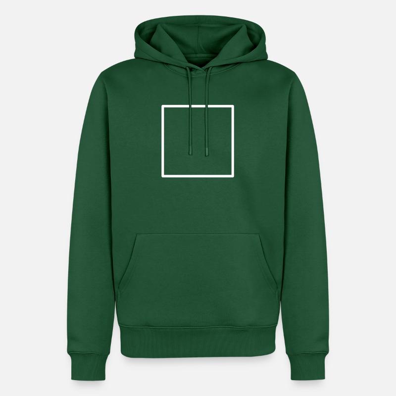 weißes Quadrat I Checkbox - Sweat à capuche Premium bio Homme - vert bouteille