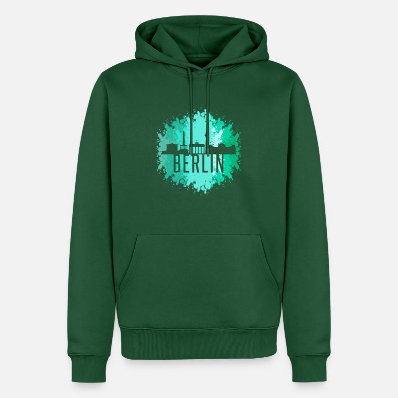 Berlin - Sweat à capuche Premium bio Homme - vert bouteille