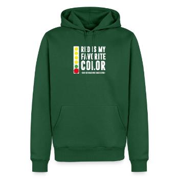 Le rouge est ma couleur préférée Aucun coureur de bateau de dragster jamais - Sweat à capuche Premium bio Homme - vert bouteille - Devant - Nico (187cm)
