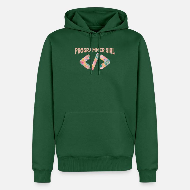 Developer Coder Programmer Girl - Men’s Premium Organic Hoodie - bottle green