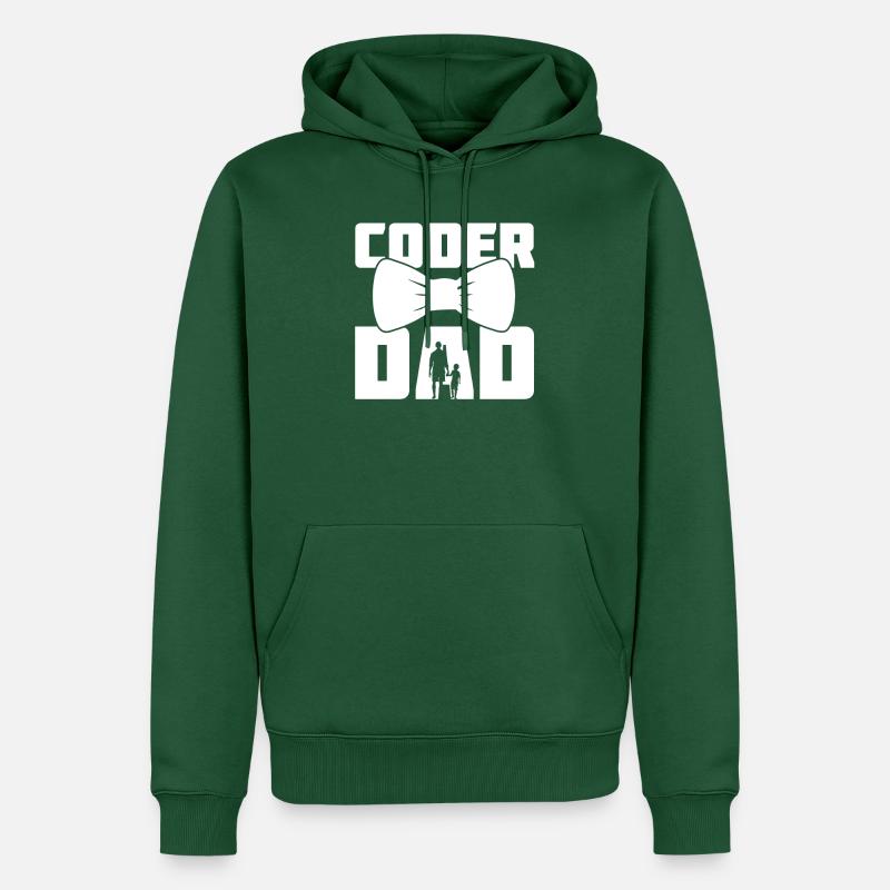 Entwickler Coder Programmierer Papa - Männer Premium Bio Hoodie - Flaschengrün