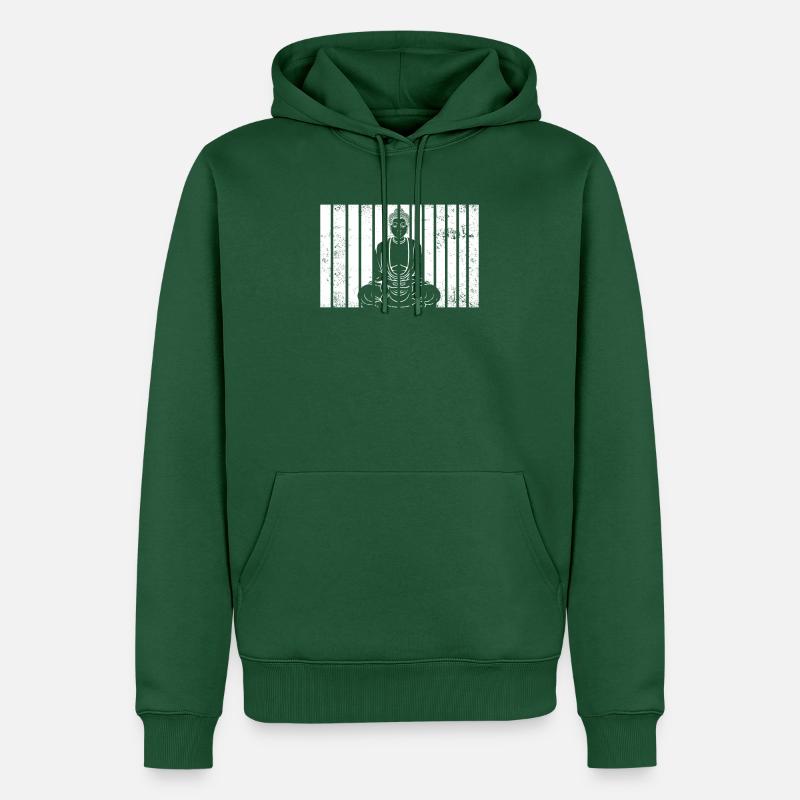 Bouddha bouddhiste - Sweat à capuche Premium bio Homme - vert bouteille