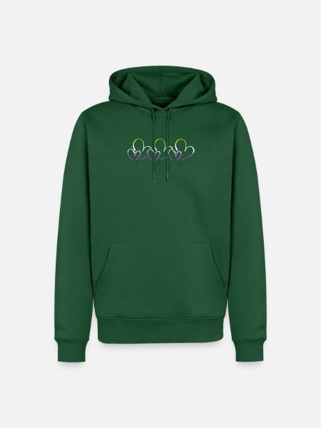 Non Binary Gender Flagge Geschenk - Männer Premium Bio Hoodie - Flaschengrün