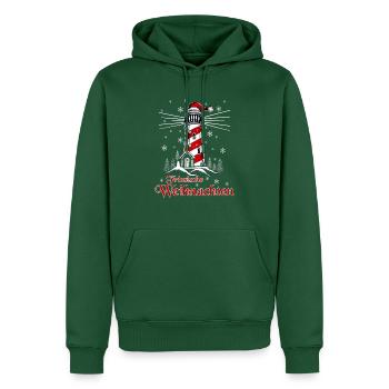 Weihnachten in Friesland / Ostfriesland Christmas - Männer Premium Bio Hoodie - Flaschengrün - Vorne - Nico (187cm)