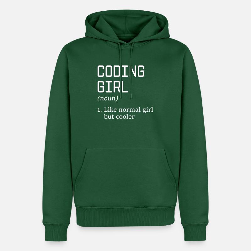 Coding Girl Definition Noun Software Developer Pro - Männer Premium Bio Hoodie - Flaschengrün