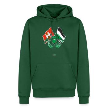 Afficher le drapeau - Hanovre - Sweat à capuche Premium bio Homme - vert bouteille - Devant - Nico (187cm)