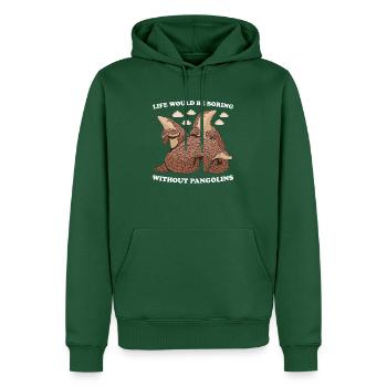 La vie serait ennuyeuse sans pangolins pangolin - Sweat à capuche Premium bio Homme - vert bouteille - Devant - Nico (187cm)