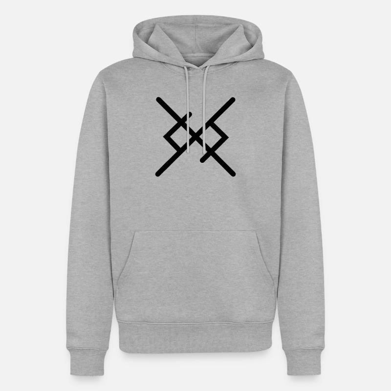Ewige Liebe in Wikingerrunen - Männer Premium Bio Hoodie - Grau meliert