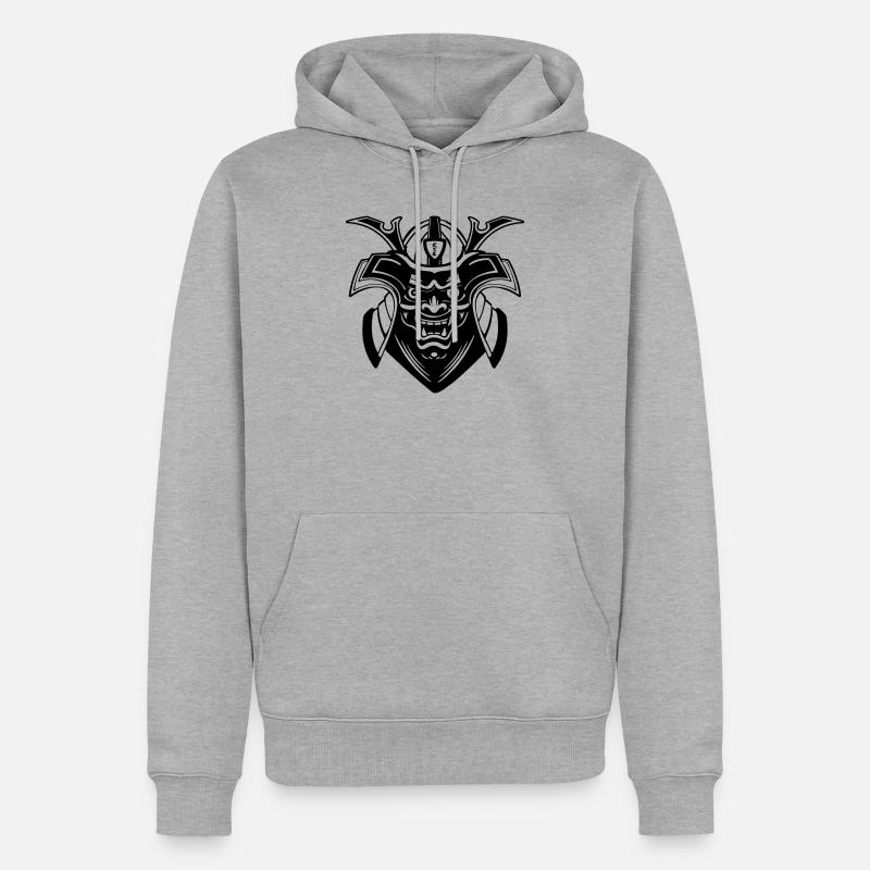 Conception du masque Shadow Menpō - Sweat à capuche Premium bio Homme - gris chiné
