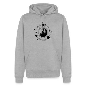 Fuchsmond - Männer Premium Bio Hoodie - Grau meliert - Vorne - Thijin (182cm)