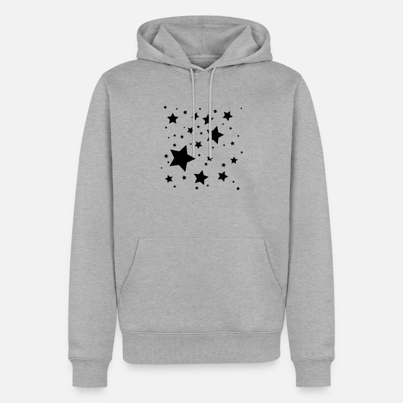 Sterne - Männer Premium Bio Hoodie - Grau meliert
