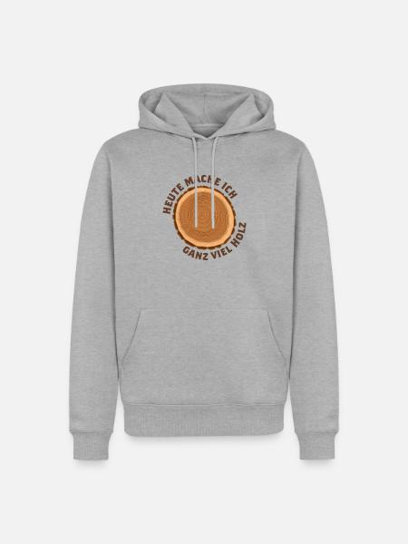 Holz Baumstamm Geschenk Holz machen Brennholz - Männer Premium Bio Hoodie - Grau meliert