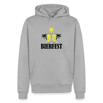 fête de la bière 02 - Sweat à capuche Premium bio Homme - gris chiné - Devant - Thijin (182cm)