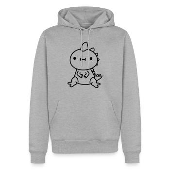 bébé kawaii drache - Sweat à capuche Premium bio Homme - gris chiné - Devant - Thijin (182cm)