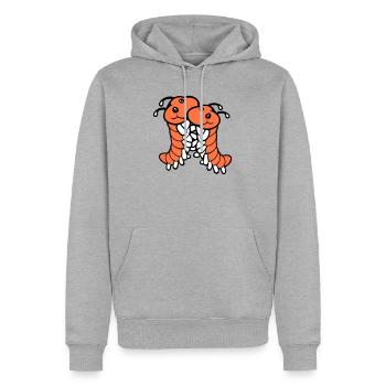 2 chenilles mignonnes deux amis cher couple amoureux - Sweat à capuche Premium bio Homme - gris chiné - Devant - Thijin (182cm)