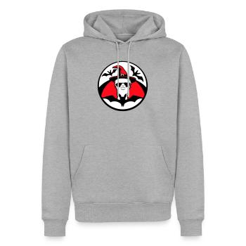Lama Halloween Sorcière Chapeau Chauve-souris Alpaga Cool Mignon - Sweat à capuche Premium bio Homme - gris chiné - Devant - Thijin (182cm)