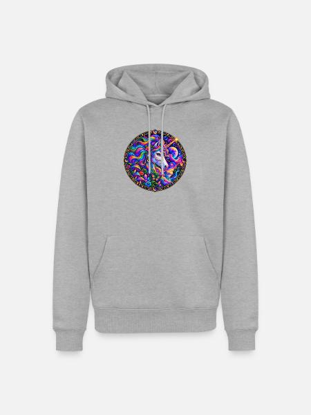 Einhorn - Männer Premium Bio Hoodie - Grau meliert