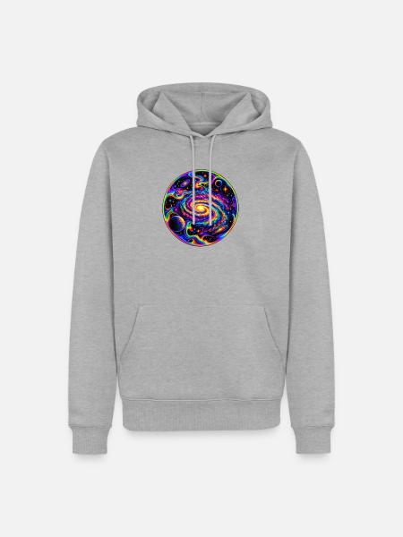Milchstraße - Männer Premium Bio Hoodie - Grau meliert