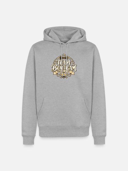 Team Bräutigam – Männerabend JGA Party - Männer Premium Bio Hoodie - Grau meliert