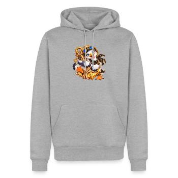 Königliche Möwe Nautik‑Schmuck - Männer Premium Bio Hoodie - Grau meliert - Vorne - Thijin (182cm)