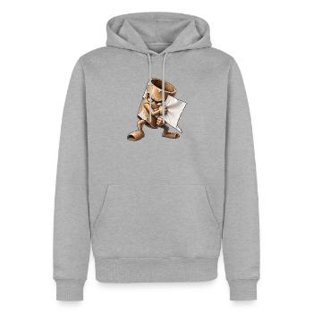 Wütende Rolle reißt Papier - Männer Premium Bio Hoodie - Grau meliert - Vorne - Thijin (182cm)