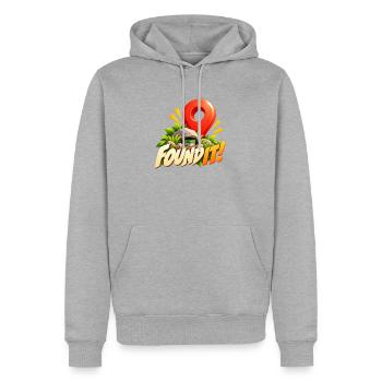Found It! Schatzfund Abenteuer - Männer Premium Bio Hoodie - Grau meliert - Vorne - Thijin (182cm)