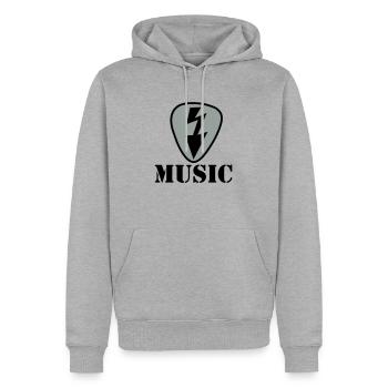 musique - Sweat à capuche Premium bio Homme - gris chiné - Devant - Thijin (182cm)