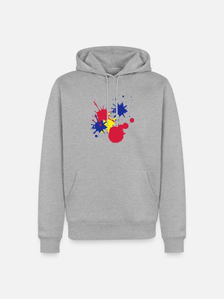 Farbkleckse - Männer Premium Bio Hoodie - Grau meliert