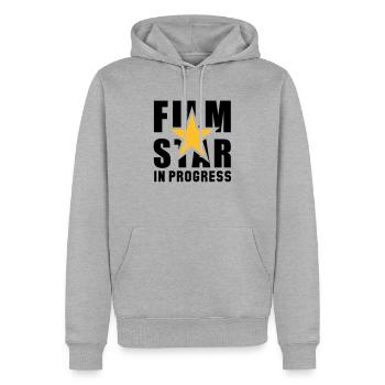 FILM STAR IN PROGRESS 2C - Männer Premium Bio Hoodie - Grau meliert - Vorne - Thijin (182cm)