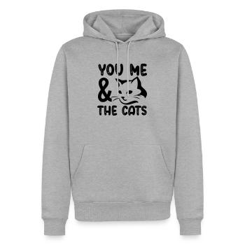 You Me & The Cats - Männer Premium Bio Hoodie - Grau meliert - Vorne - Thijin (182cm)