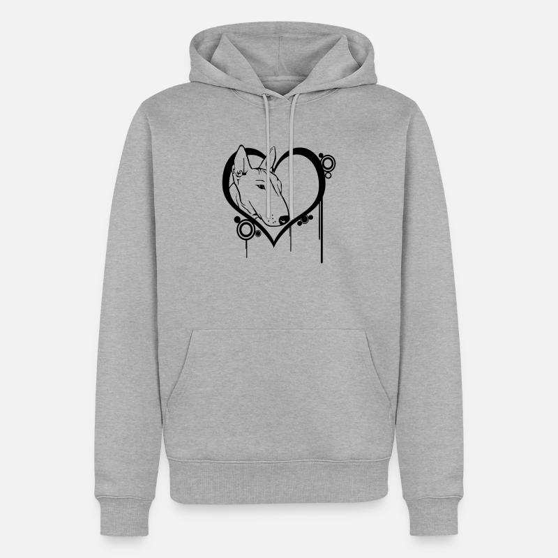 Bull Terrier dans l’âme - Sweat à capuche Premium bio Homme - gris chiné