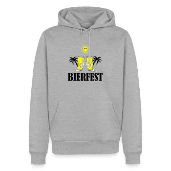 fête de la bière 01 - Sweat à capuche Premium bio Homme - gris chiné - Devant - Thijin (182cm)