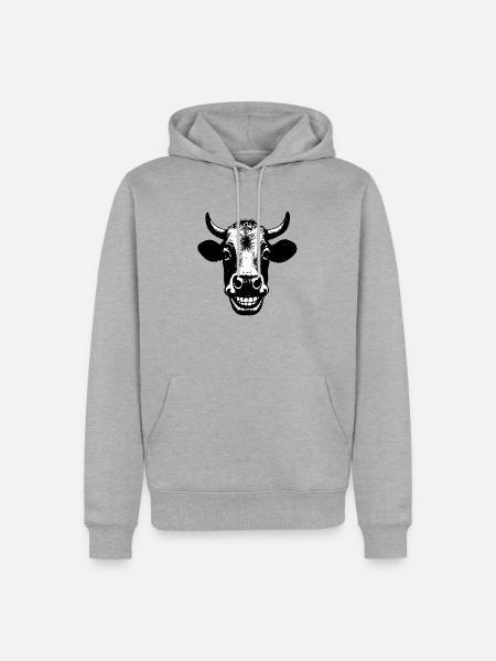 Grinning Cow - Men’s Premium Organic Hoodie - heather grey