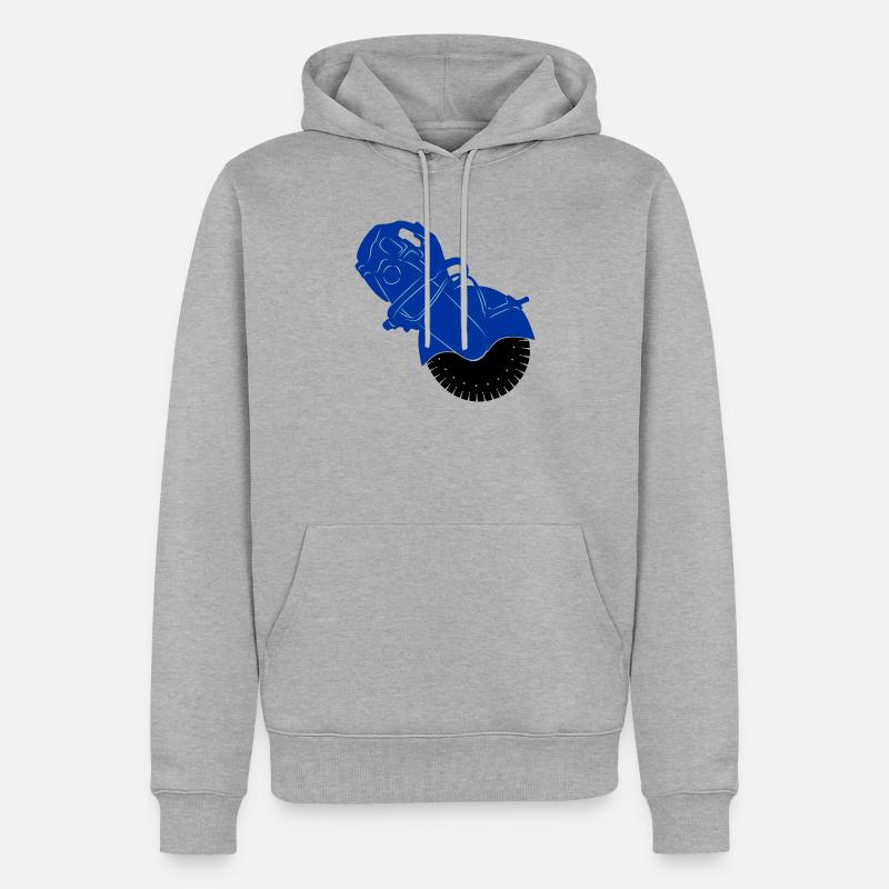 Pflastersteinsäge oder Steinsägemaschine - Männer Premium Bio Hoodie - Grau meliert