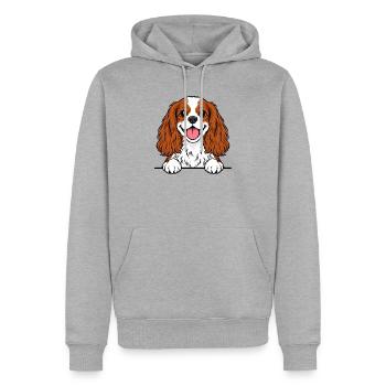 King Cavalier Spaniel - Männer Premium Bio Hoodie - Grau meliert - Vorne - Thijin (182cm)