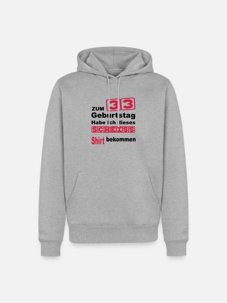 geburtstag 33 - Männer Premium Bio Hoodie - Grau meliert
