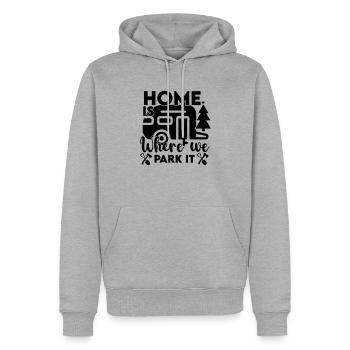 Home Is Where We park it - Männer Premium Bio Hoodie - Grau meliert - Vorne - Thijin (182cm)