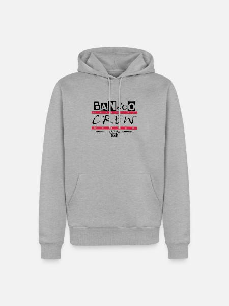 Banjoo Crew Moderator Design - Männer Premium Bio Hoodie - Grau meliert
