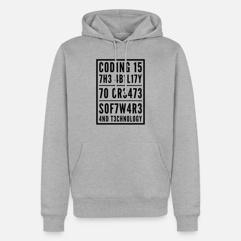 Programming Coden L337 Leetspeak Saying - Men’s Premium Organic Hoodie - heather grey