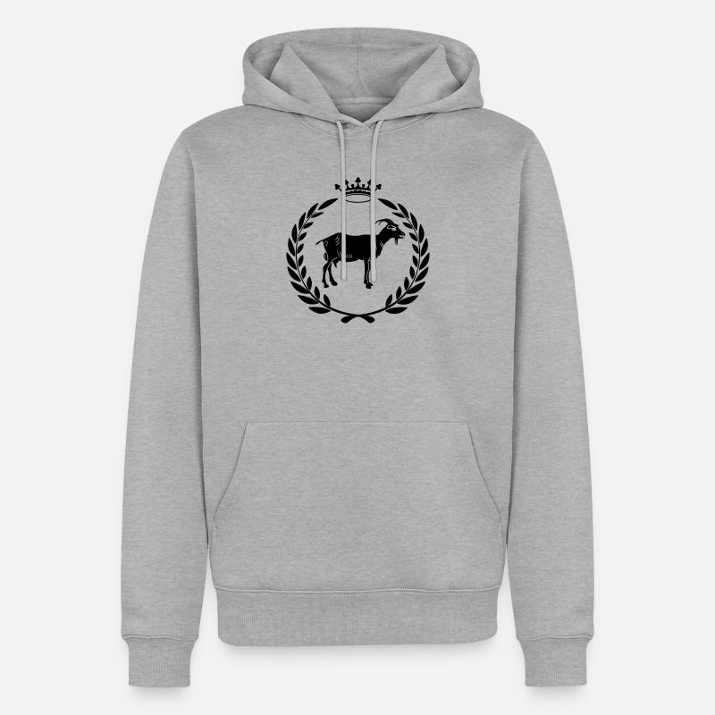 Bester Ziegen- oder Käse-Lorbeerkranz - Männer Premium Bio Hoodie - Grau meliert