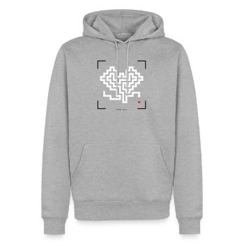 Retro-Schlange - Männer Premium Bio Hoodie - Grau meliert - Vorne - Thijin (182cm)