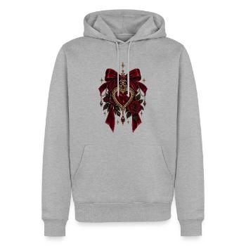 Gothic Heart Dark Romance - Männer Premium Bio Hoodie - Grau meliert - Vorne - Thijin (182cm)