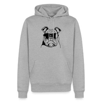 Bulldog dog dogs with sunglasses cool vector - Men’s Premium Organic Hoodie - heather grey - Front - Thijin (182cm)